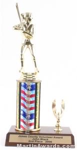 Red/White/Blue Single Column Female Softball With 1 Eagle Trophy