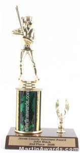 Green Single Column Female Softball With 1 Eagle Trophy