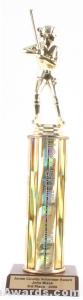 Gold Single Column Female Softball Trophy 1