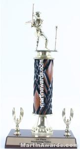 Wood Single Column Male T-Ball With 2 Eagles Trophy
