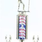 Red/White/Blue Single Column Male T-Ball With 2 Eagles Trophy 1
