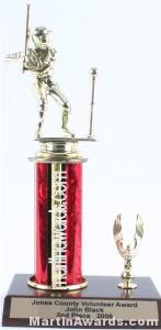 Red Single Column Male T-Ball With 1 Eagle Trophy
