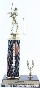 Wood Single Column Female T-Ball With 1 Eagle Trophy