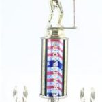 Red/White/Blue Single Column Female T-Ball With 2 Eagles Trophy 1