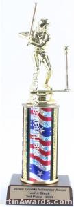 Red/White/Blue Single Column Female T-Ball Trophy