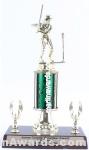 Green Single Column Female T-Ball With 2 Eagles Trophy 1