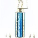 Blue Single Column Female T-Ball With 2 Eagle Trophy 1