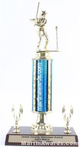 Blue Single Column Female T-Ball With 2 Eagle Trophy