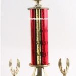 Red Single Column Horseshoe With 2 Eagle Trophy 1