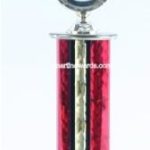 Red Single Column Horseshoe Trophy 1