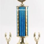Blue Single Column Horseshoe With 2 Eagles Trophy 1