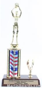 Red/White/Blue Single Column Female Basketball With 1 Eagle Trophy 1