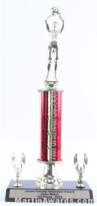 Red Single Column Female Basketball With 2 Eagles Trophy 1