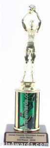 Green Single Column Female Basketball Trophy