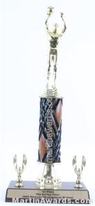 Wood Single Column Male Basketball With 2 Eagles Trophy