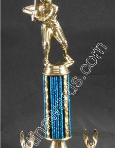 Blue Single Column Male Baseball/Softball With 2 Eagles Trophy