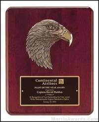 Plaque - Piano-Finish Plaques with Sculptured Antique Bronze Eagle