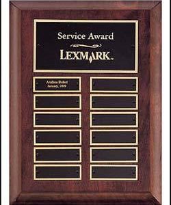 Plaque - Cherry Finish Perpetual Plaques with 12 Brass Plates
