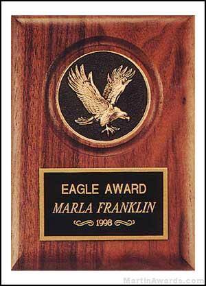 Plaque - Walnut Stained Plaques with Cast Eagle Medallion