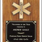 Plaque – Fireman Award Plaque Emergency Medical Award 1