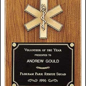 Plaque - Fireman Award Plaque Emergency Medical Award