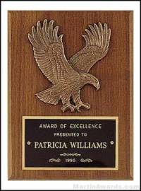 Plaque - American Walnut Plaques with Antique Bronze Cast Eagle
