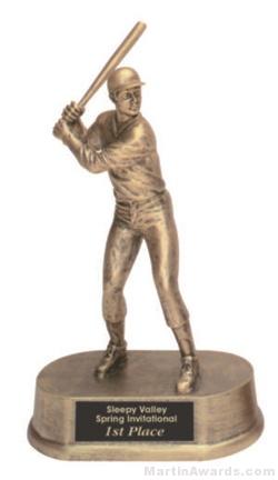Male Baseball Gold Resin Trophy
