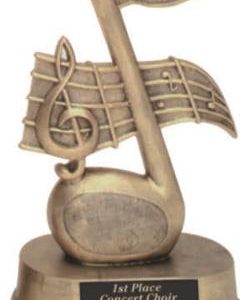 Music Note Gold Resin Trophies