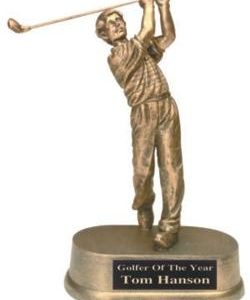 Male Golf Gold Resin Trophy