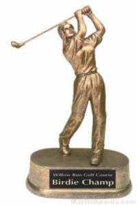 Female Golf Gold Resin Trophy