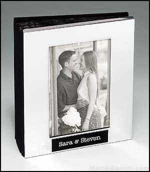 Polished Silver Aluminum Photo Album with 50 Sleeves