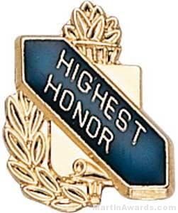 3/8″ Highest Honor School Award Pins 1