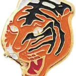 1 1/16″ Enameled Tiger Mascot Pin 1