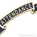 1 3/8″ Etched Soft Enamel Attendance Chenille Letter Pin 1