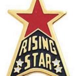 15/16″ Etched Soft Enamel Rising Star Chenille Letter Pin 1