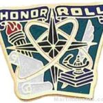 7/8″ Etched Soft Enamel Honor Roll Chenille Letter Pin 1