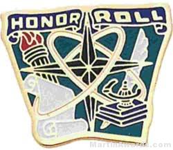 7/8" Etched Soft Enamel Honor Roll Chenille Letter Pin