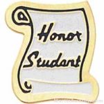 1″ Etched Soft Enamel Honor Student Chenille Letter Pin 1