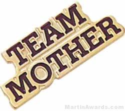 13/16" Etched Soft Enamel Team Mother Chenille Letter Pin