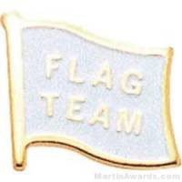 1/2" Etched Soft Enamel Flag Team Chenille Letter Pin