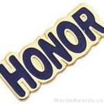1″ Etched Soft Enamel Honor Chenille Letter Pin 1