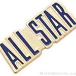 3/4″ Etched Soft Enamel All Stars Chenille Letter Pin 1