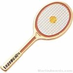 1 1/2″ Etched Soft Enamel Tennis Chenille Letter Pin 1