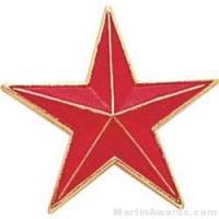 7/8" Etched Soft Enamel Red Star Chenille Letter Pin