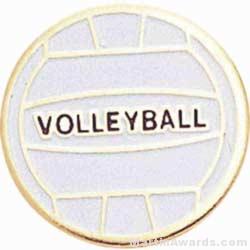 3/4" Etched Soft Enamel Volleyball Chenille Letter Pin