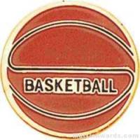 7/8" Etched Soft Enamel Basketball Chenille Letter Pin