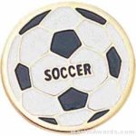 3/4″ Etched Soft Enamel Soccer Chenille Letter Pin 1