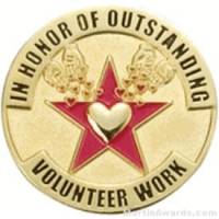 In Honor of Outstanding Volunteer Work Award Lapel Pin