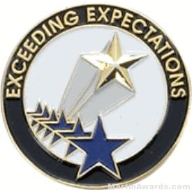 Exceeding Expectations Award Lapel Pin