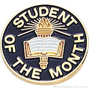 Student Of The Month Round Enamel Lapel Pins
